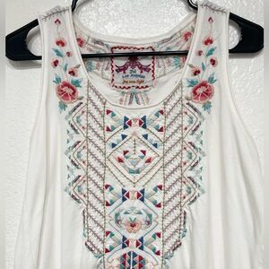 Johnny Was Embroidered Tunic Cotton Dress